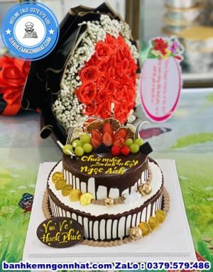 Combo Bánh Kem Và Hoa Tươi 15